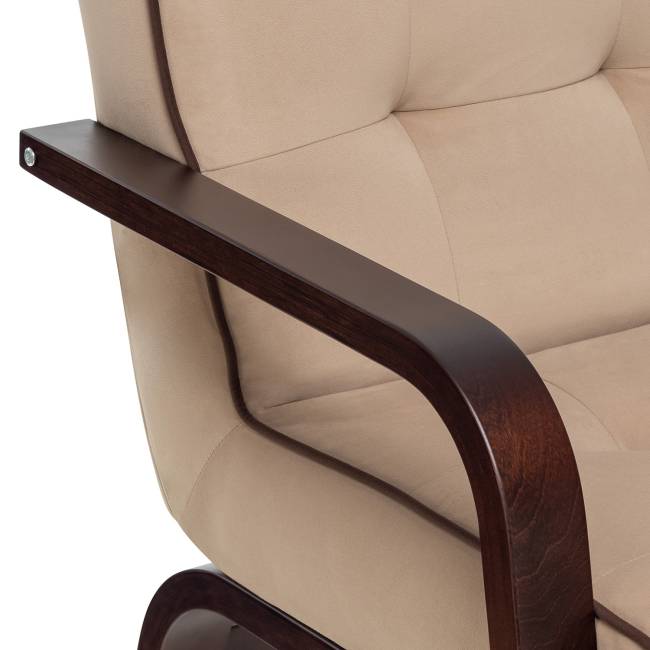 Кресло Leset Модена Орех текстура V18 бежевый, кант V23 молочный шоколад Кресло Leset Модена Орех текстура V18 бежевый, кант V23 молочный шоколад