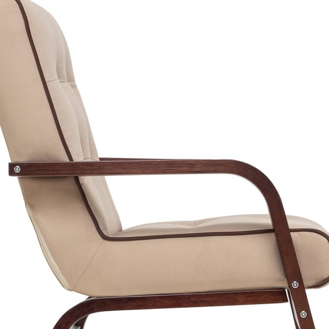 Кресло Leset Модена Орех текстура V18 бежевый, кант V23 молочный шоколад Кресло Leset Модена Орех текстура V18 бежевый, кант V23 молочный шоколад