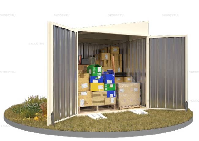 Хозблок SKOGGY секционный с односкатной крышей 2 х 2 м, слоновая кость