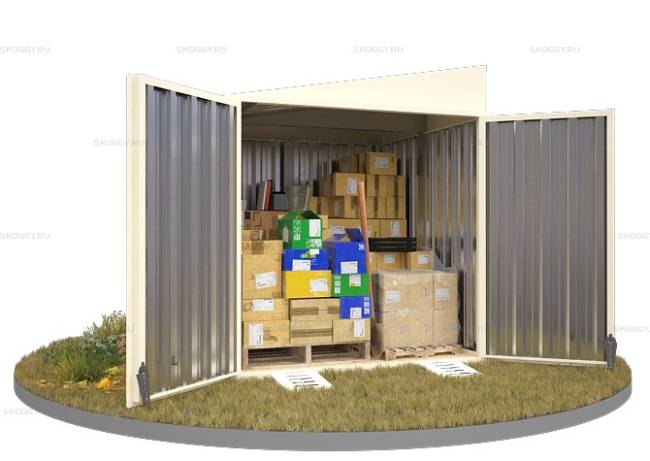 Хозблок SKOGGY секционный с односкатной крышей 2 х 2 м, слоновая кость