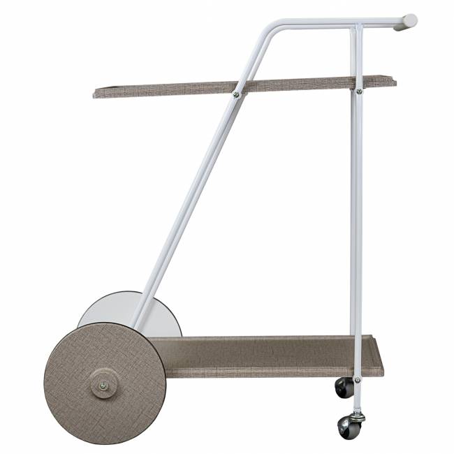 Стол сервировочный Новум белый/белый/текстиль темный Стол сервировочный Новум белый/белый/текстиль темный