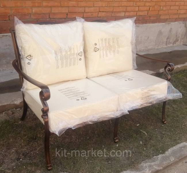 Диван двухместный из литого алюминия Venice