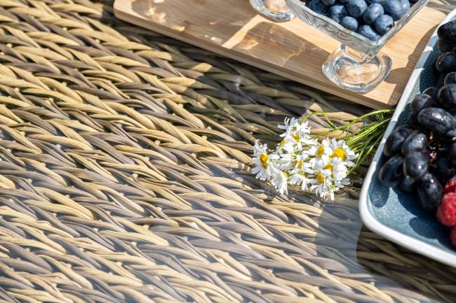 "Кальяри" журнальный столик из искусственного ротанга (гиацинт), цвет соломенный "Кальяри" журнальный столик из искусственного ротанга (гиацинт), цвет соломенный