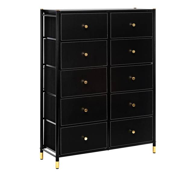 Комод Leset Хайди 10 ящиков Чёрный Чёрный Комод Leset Хайди 10 ящиков Чёрный Чёрный