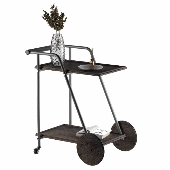 Стол сервировочный Оди металлик/эбеновое дерево/дуб маррон Стол сервировочный Оди металлик/эбеновое дерево/дуб маррон