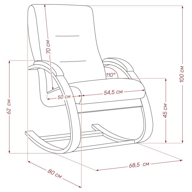 Кресло-качалка Leset Милано Орех текстура V28 желтый Кресло-качалка Leset Милано Орех текстура V28 желтый