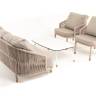 "Верона" лаунж-зона 5-местная плетеная из роупа (веревки), каркас алюминиевый белый, роуп бежевый