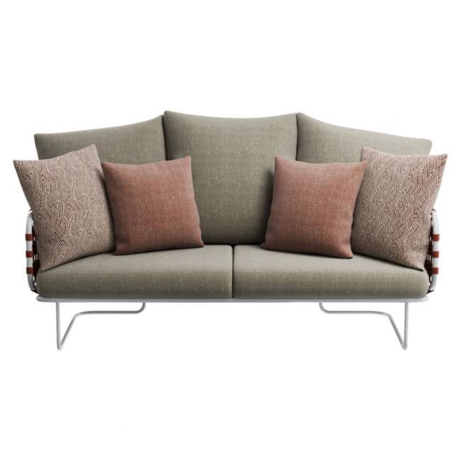 Диван плетеный мягкий Nido белый, 14, 6/10, 1/5, 6/5 2060х1000х1000 мм