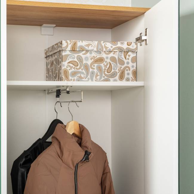 Шкаф для одежды Октава 13.338 цвет белый шагрень/дуб крафт золотой Шкаф для одежды Октава 13.338 цвет белый шагрень/дуб крафт золотой