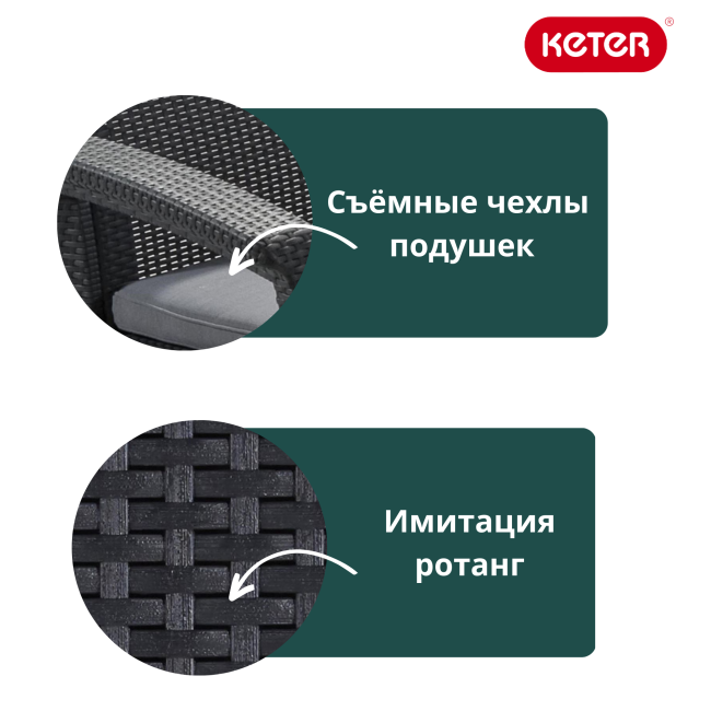 Квадратный стол Мелоди Квартет (Melody quartet) графит Квадратный стол Мелоди Квартет (Melody quartet) графит