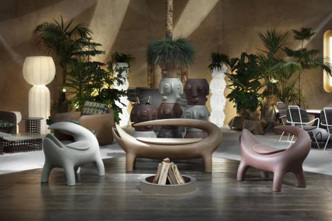 Кашпо из биопластика Threebu Pot Special песок Сахары 450х450х450 мм