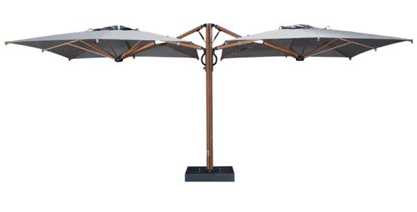 Зонт профессиональный двухкупольный 3.5х7.5 м Galaxia Dual T Timber имитация ироко, серебристо-серый 3500х7500 мм Зонт профессиональный двухкупольный 3.5х7.5 м Galaxia Dual T Timber имитация ироко, серебристо-серый 3500х7500 мм