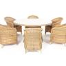 "Эспрессо - 150 R" обеденная группа плетеная, цвет соломенный