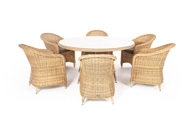 "Эспрессо - 150 R" обеденная группа плетеная, цвет соломенный