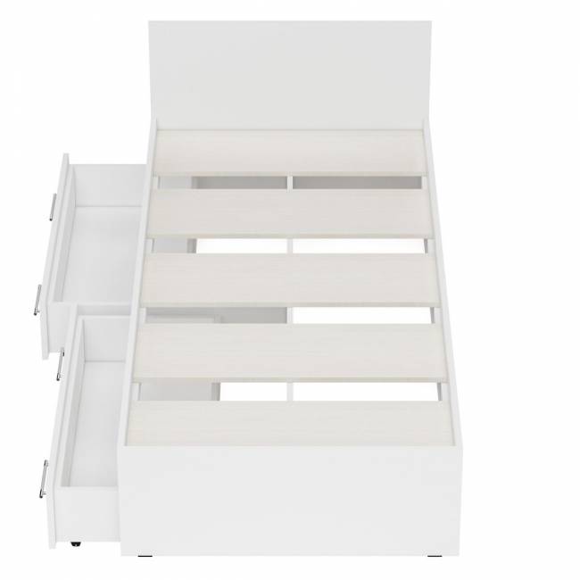 Кровать белая с ящиками Стандарт 0900 цвет белый Кровать белая с ящиками Стандарт 0900 цвет белый