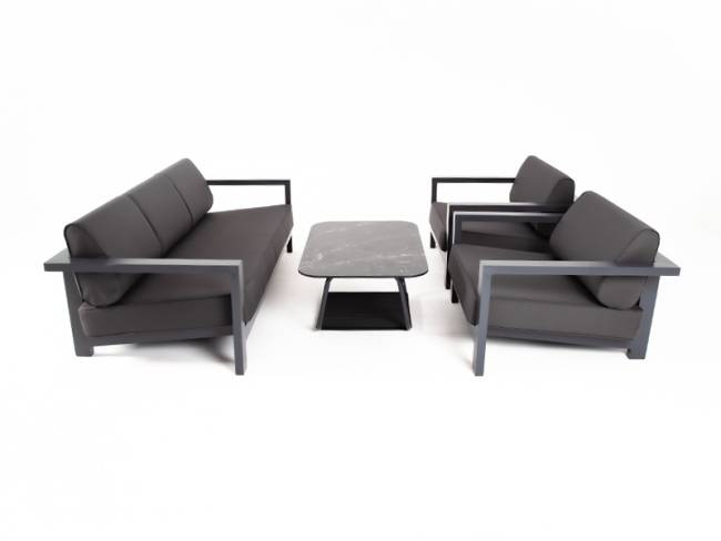 "Гранада" лаунж-зона из алюминия со столиком из HPL