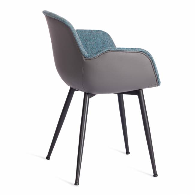 Кресло VALENTINO (mod. PC45-2) / 1 шт. в упаковке металл/экокожа/ткань, 55 х 58 х 81 см, Turquoise (бирюзовый)/Grey (серый)/чёрный Turquoise (бирюзовый)/Grey (серый)/чёрный металл/экокожа/ткань