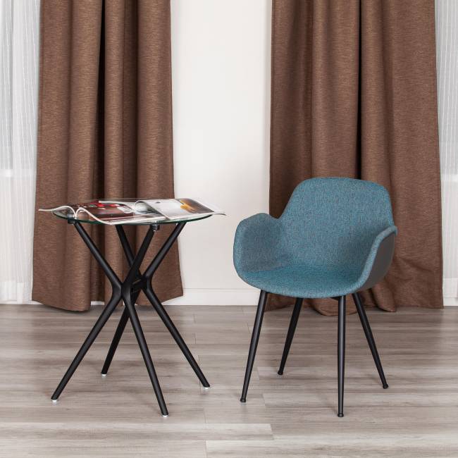 Кресло VALENTINO (mod. PC45-2) / 1 шт. в упаковке металл/экокожа/ткань, 55 х 58 х 81 см, Turquoise (бирюзовый)/Grey (серый)/чёрный Turquoise (бирюзовый)/Grey (серый)/чёрный металл/экокожа/ткань