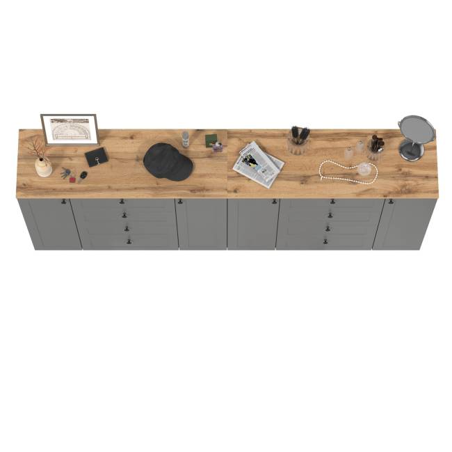 Два больших комода Остин цвет серый графит/дуб крафт золотой Два больших комода Остин цвет серый графит/дуб крафт золотой