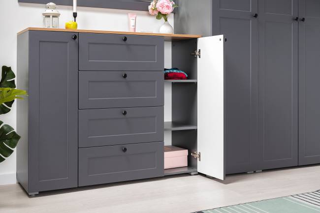 Два больших комода Остин цвет серый графит/дуб крафт золотой Два больших комода Остин цвет серый графит/дуб крафт золотой