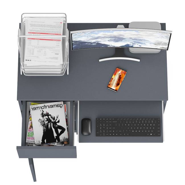 Стол компьютерный Мори МС-1 левый цвет графит Стол компьютерный Мори МС-1 левый цвет графит