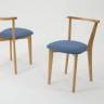 Стол Сканди М 100 натур со стульями Франк натур рогожка синий