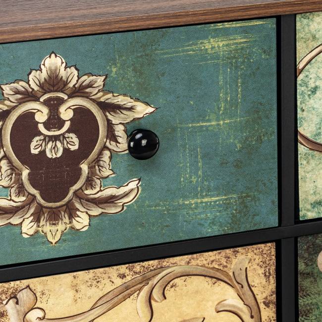 Комод Leset Лунет 9 ящ. Чёрный Мульти зеленый Комод Leset Лунет 9 ящ. Чёрный Мульти зеленый