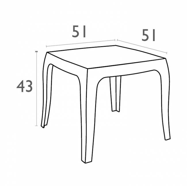 Столик прозрачный журнальный Queen прозрачный 510х510х430 мм Столик прозрачный журнальный Queen прозрачный 510х510х430 мм