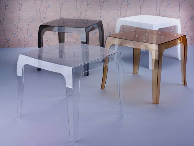 Столик прозрачный журнальный Queen прозрачный 510х510х430 мм Столик прозрачный журнальный Queen прозрачный 510х510х430 мм