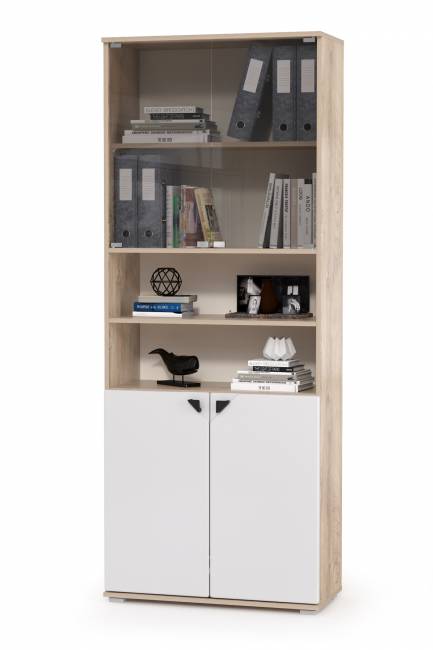 Набор стеллажей Бостон № 48 цвет дуб эндгрейн элегантный/фасады МДФ милк рикамо софт Набор стеллажей Бостон № 48 цвет дуб эндгрейн элегантный/фасады МДФ милк рикамо софт