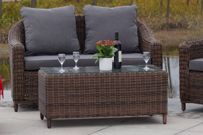 "Кон Панна" столик журнальный из искусственного ротанга, цвет коричневый "Кон Панна" столик журнальный из искусственного ротанга, цвет коричневый