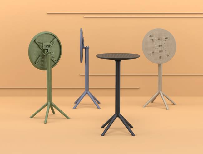 Стол пластиковый барный складной Sky Folding Bar Table 60 черный Ø600х1080 мм Стол пластиковый барный складной Sky Folding Bar Table 60 черный Ø600х1080 мм