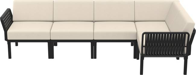 Комплект пластиковой мебели Portofino Lounge Corner черный, бежевый