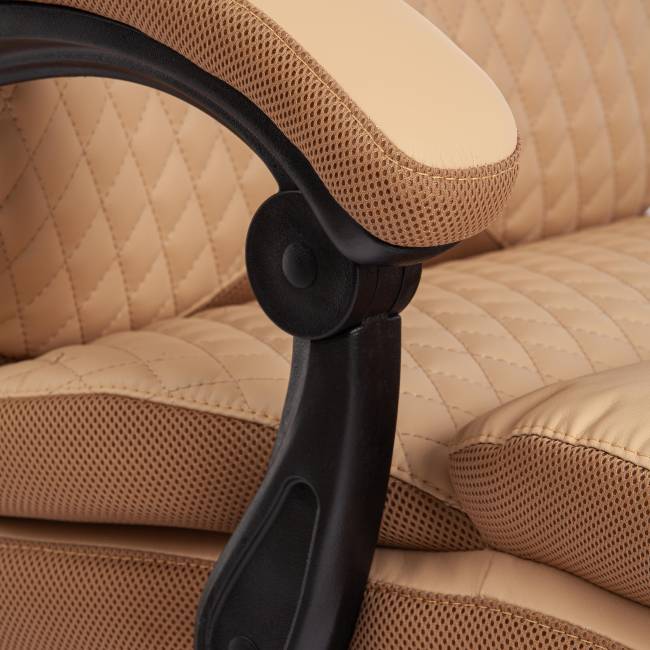 Кресло CHIEF кож/зам/ткань, бежевый/бронза, 36-34/21