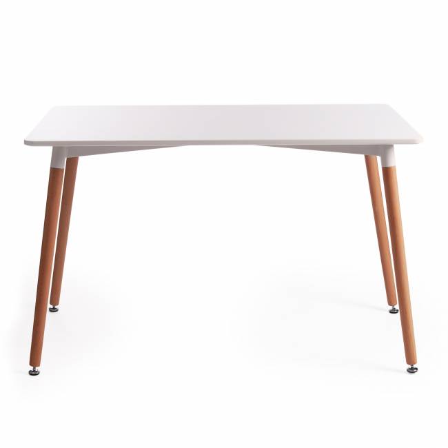 Стол JOHN (mod. T1001) МДФ/дерево, 120 х 80 х 75 см , White (Белый) / Natural (натуральный) White (Белый) / Natural (натуральный) МДФ/дерево