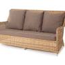 "Гляссе" диван трехместный из искусственного ротанга, цвет соломенный