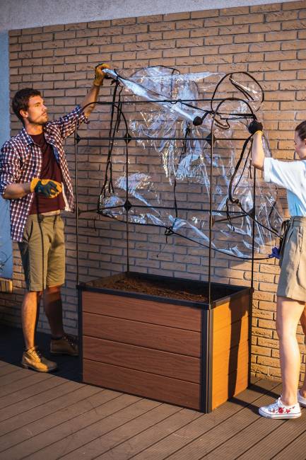 Грядка-теплица для растений Maple green house (коричневый)