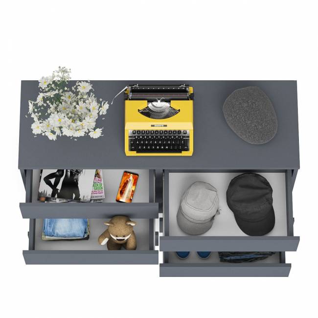 Широкий комод шесть ящиков Мори МК1200.6 цвет графит Широкий комод шесть ящиков Мори МК1200.6 цвет графит