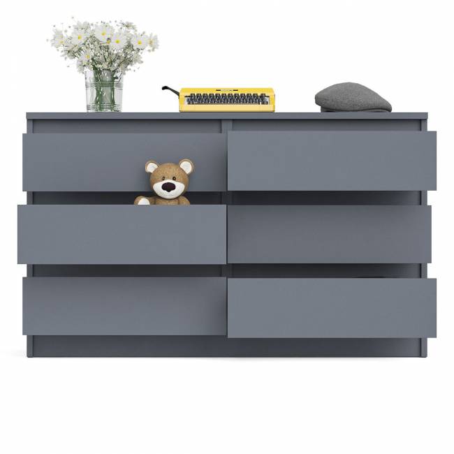 Широкий комод шесть ящиков Мори МК1200.6 цвет графит Широкий комод шесть ящиков Мори МК1200.6 цвет графит