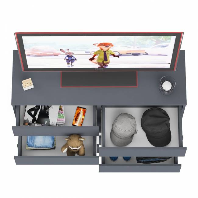 Широкий комод шесть ящиков Мори МК1200.6 цвет графит Широкий комод шесть ящиков Мори МК1200.6 цвет графит