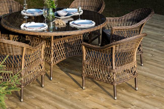 "Эспрессо - 150 S" обеденная группа плетеная, цвет коричневый