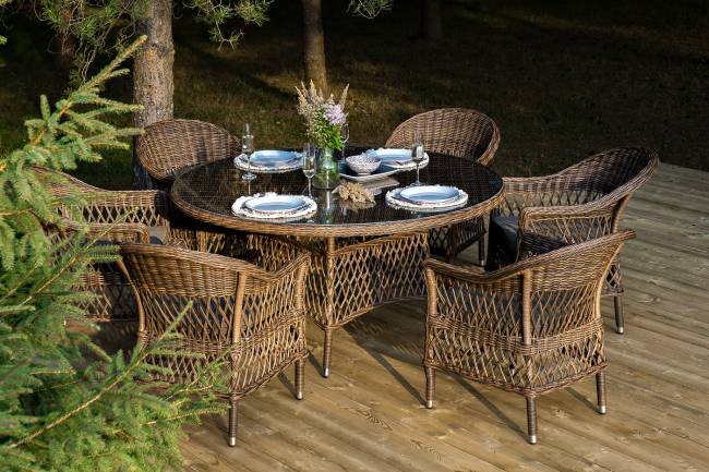 "Эспрессо - 150 S" обеденная группа плетеная, цвет коричневый