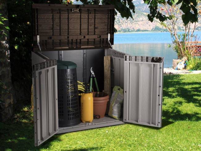 Ящик пластиковый TOOMAX Wood Style 842л СЕРЫЙ/КОРИЧНЕВЫЙ