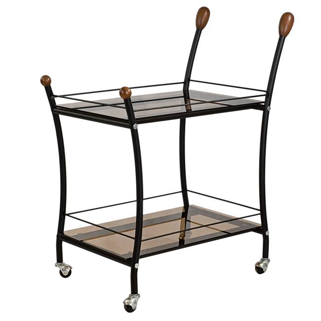 Стол сервировочный Поло чёрный/тонированное стекло Стол сервировочный Поло чёрный/тонированное стекло