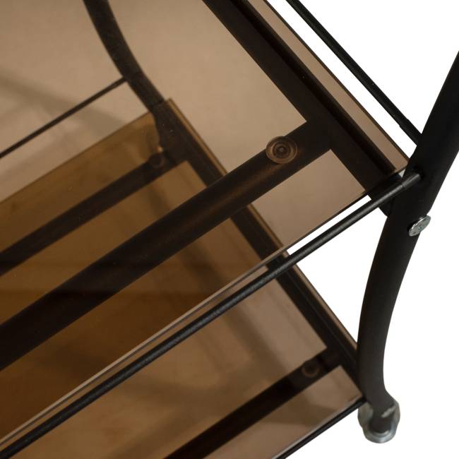 Стол сервировочный Поло чёрный/тонированное стекло Стол сервировочный Поло чёрный/тонированное стекло