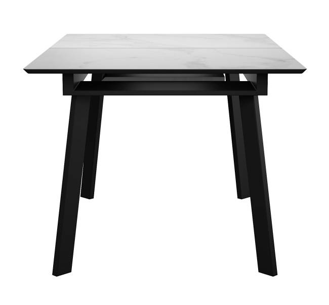 Стол DikLine SFH125 стекло Оптивайт Белый мрамор/подстолье черное