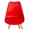 Стул TULIP (mod. 73-1) / 1 шт. в упаковке дерево/пластик/экокожа, 47,5x55x80 см, Красный (Red) красный