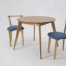 Стол Сканди К 100 натур со стульями Франк натур рогожка синий