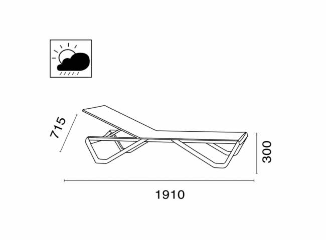 Шезлонг-лежак металлический Wave тортора 1910х715х300 мм Шезлонг-лежак металлический Wave тортора 1910х715х300 мм
