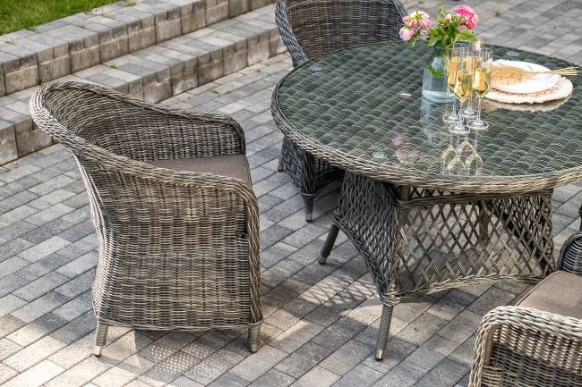 "Равенна" обеденная группа плетеная, цвет графит "Равенна" обеденная группа плетеная, цвет графит